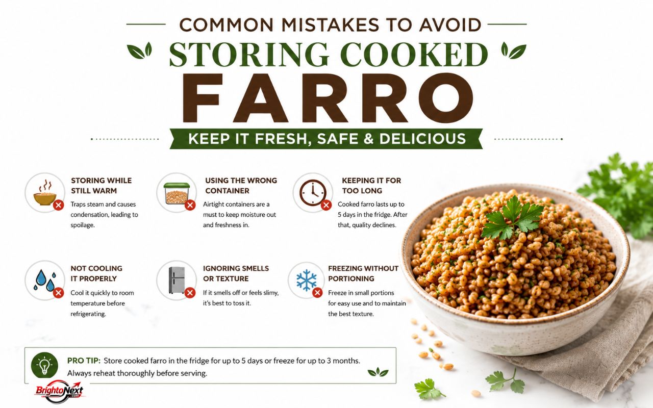Common Mistakes To Avoid Storing Cooked Farro