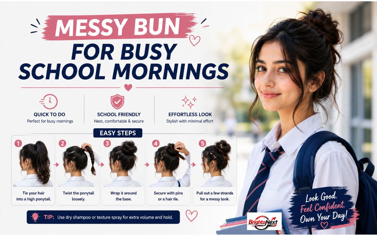 Messy Bun For Busy School Mornings